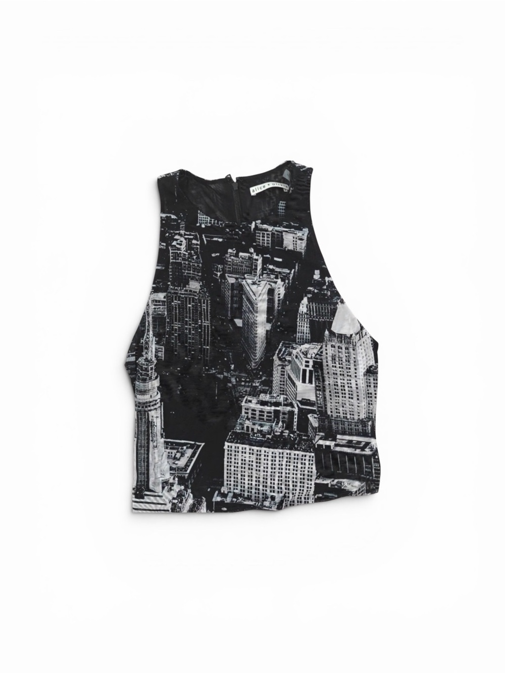 Alice + Olivia NYC Skyline Graphic Crop Tank | SIZE M | Like New - Picture 4 of 7